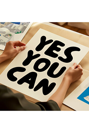 ARTHOUSECOLLECTIVE Yes You Can - Poster - Wall Decoration - Frameless Poster in Painting Dimensions