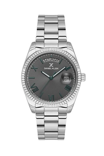 Daniel Klein DK.1.13764-1 Women's Curved Calendar Wristwatch with Metallic Color Day Display - Water Resistant