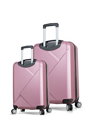 My Valice Diamond Abs Kabin Ve Büyük Boy Rose Gold 2'li Valiz Seti