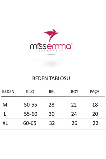 MİSSEMMA Ελαστικό εσώρουχο 3 τεμαχίων με καρδιά για γυναίκα