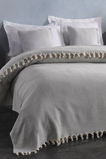 LADYNİL Double Natural Bedspread Gray 210x240