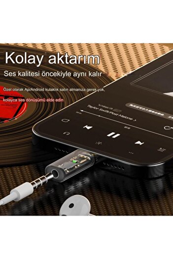 LivX Type C to 3.5mm DAC Kulaklık Dönüştürücü iPhone 15 ve Type C Telefon ile Uyumlu Çevirici OTGAX