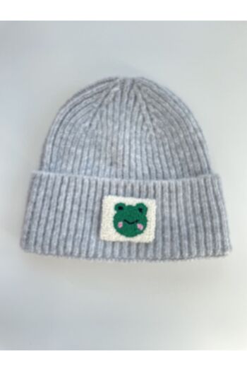 byebruketenci gray beret frog print luxury wool hat