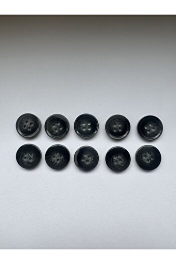 aensia Black on Gray Marble Marble Pattern Design Button Plain Polyester Button 24 Size Buttons - Pack of 10