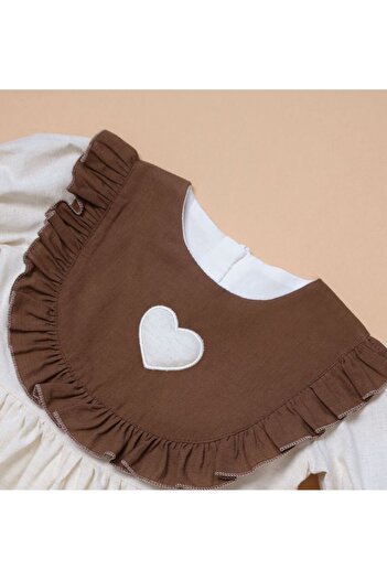 Little Pumpkin Bebe Yakali Kalp Detayli Kiz Cocuk Özel Gün Elbise, Bayramlık Elbise