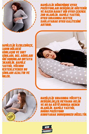 OMZ Full Body Pregnancy Pillow - Shaped with Removable Cover