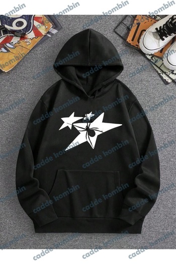 caddekombin Unisex Hoodie με στάμπα Spider Star Oversize