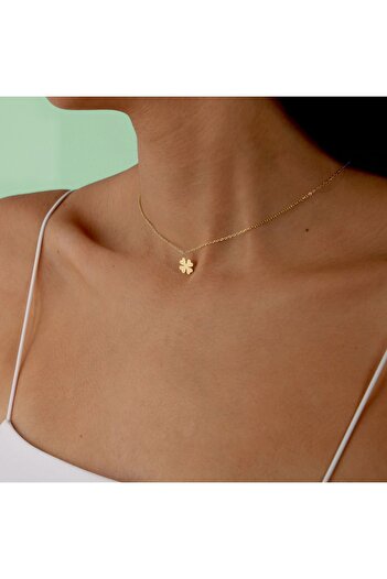 Ay Accessories Zarif Minimalist Yonca Kolye 925 Ayar