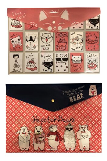 FLY COLOR Patterned Snap File 2 Pieces