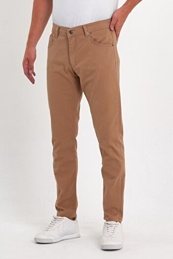 DAMGA JEANS Ανδρικό κλασικό παντελόνι Camel 5 Pocket - Σχολική και καθημερινή χρήση