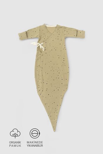 Little Gusto Laced Sleeping Bag Newborn Cosmos Khaki Organic Cotton