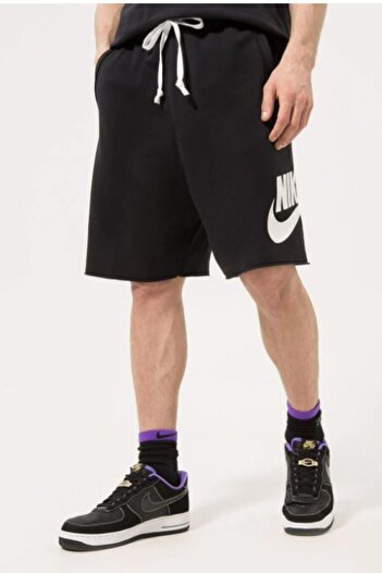 Nike M Club Ft Alumni Erkek Siyah Pamuklu Şort- bol kesim