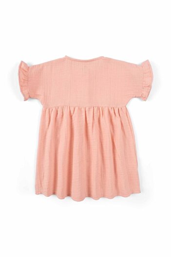 Little Gusto Müslin Elbise Pembe Organik Pamuk