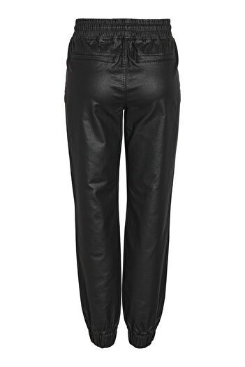 Noisy May NWELASTIC WAISTBAND - COATED BLACK Jogger Pant