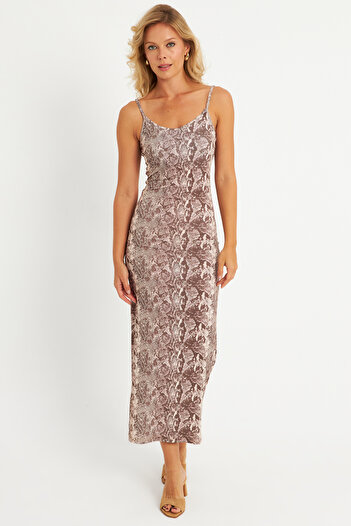 Cool & Sexy Stone Patterned Snake Maxi Women's Dress - Men2052