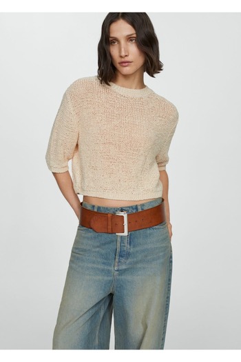 MANGO Woman Short Sleeve 100% Cotton Sweater