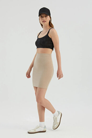 Hiccup High Waist Ribbed Mini Skirt