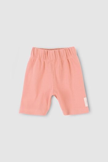 Little Gusto Short Ribbed Tights Pink Organic Cotton