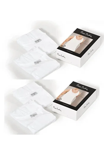 Pierre Cardin 400 Cotton Combed 4-Piece White Undershirt