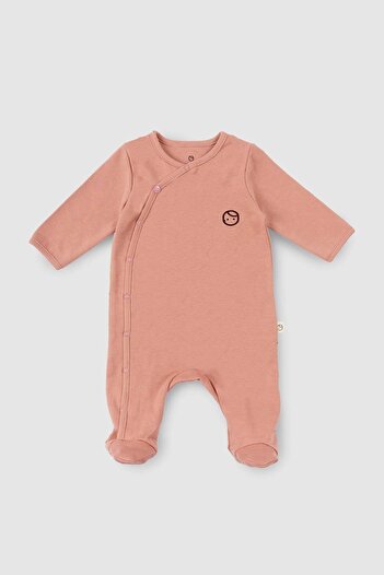 Little Gusto Jumpsuit with Booties Newborn Pink Organic Cotton