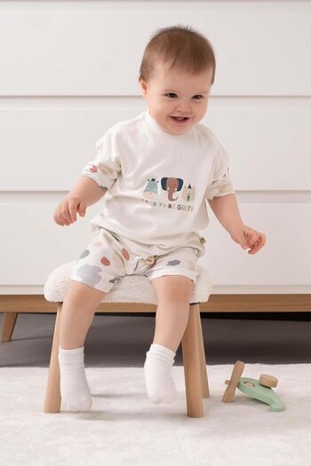 Little Gusto Organic Cotton Baby Shorts Set Animal Pattern