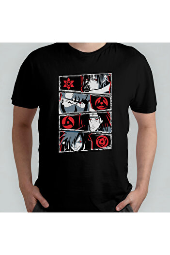 Pixxa Μοντέλο μπλουζάκι Naruto Sharingans 100% Cotton Crew Neck - 2