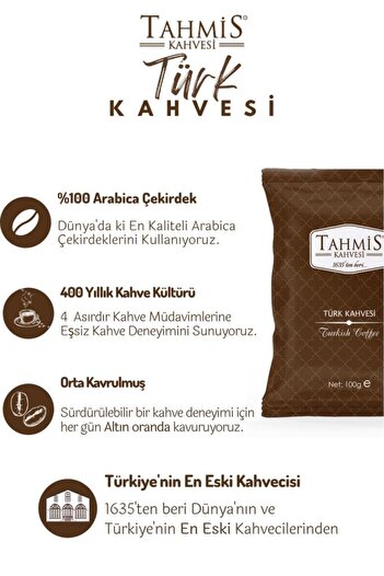 Tahmis Türk Kahvesi 100 Gr 3'lü Paket Orta Kavrulmuş