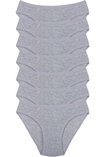 Humaone 7-Piece Gray Women's Bikini Panties Bk1-d3