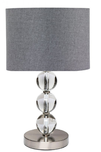 571 Store 2 Decorative Table Night Lamps - Fabric with Glass Body, Chrome Legs and Heads