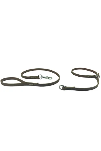 Rebel Dog Premium Genuine Leather Walking Strap, Easy Walking Leash 1.4X100Cm and Choke Leash 1.4X73Cm