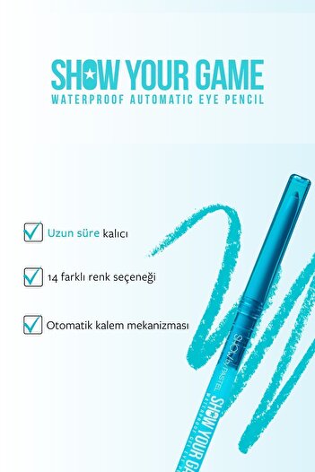 Show by Pastel Show Your Game Waterproof Gel Eye Pencil - Jel Göz Kalemi 412