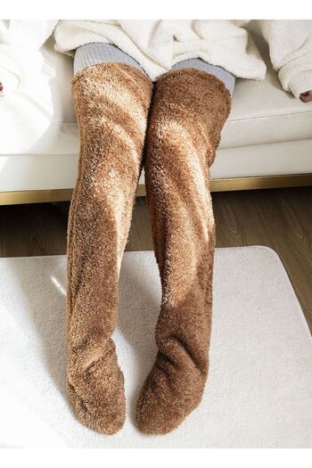 kubbe Κάλτσες ύπνου Tedy Plush Welsoft πάνω από το γόνατο Κάλτσες για το σπίτι Θερμαντικές μακριές κάλτσες