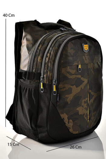 Relaxion 2235 Gold Camouflage Patterned School Backpack