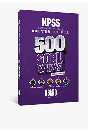 RETRO YAYINCILIK KPSS Genel Yetenek Kültür Ortaöğretim Ön lisans 500 Soru Bankası Retro Yayıncılık Dijital Çözümlü