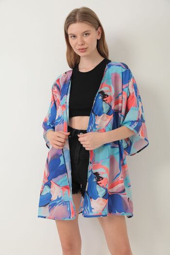 segiza Kimono Patterned Pareo Beach Dress