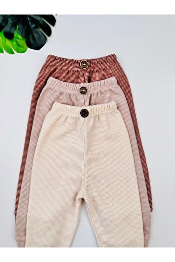 EFU BABY 3-piece Waffle Pants for Baby - Elastic Waist