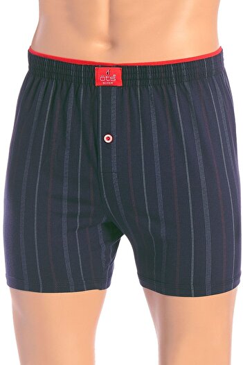 Öts 3-Piece Men's Single Jersey Boxer Navy Blue (100% Cotton)