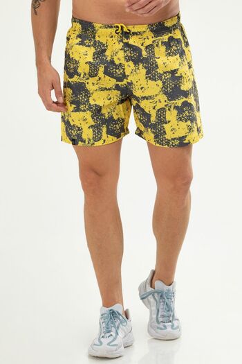 speedlife Yellow Regular Quick Dry Basic Men's Swim Shorts Xe0123