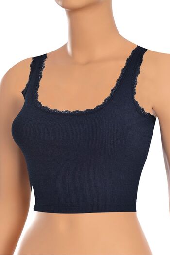 Öts Women's Padless Cotton Lycra Thick Strap Ribbed Camisole Bra
