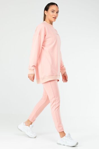 speedlife Crew Neck Powder Cotton Women's Tracksuit Tunic Set - Sa2619