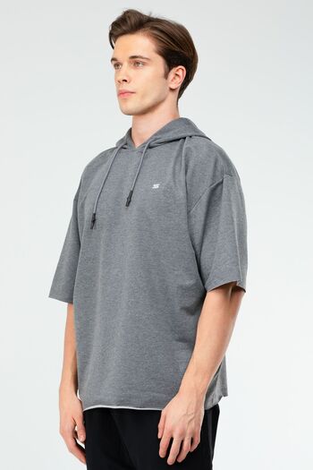 speedlife Men's Oversize Hooded Cotton Sweatshirt - Anthracite Xc2319