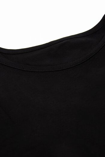 Öts Women's Zero Sleeve Crew Neck Bodysuit Cotton Lycra T-Shirt