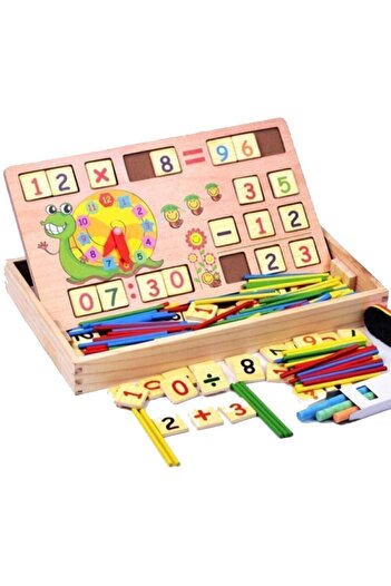 RoseRoi Wooden Math Tutorial Educational Intelligence Game Numbers Learning Wooden Blackboard Number + Sticks