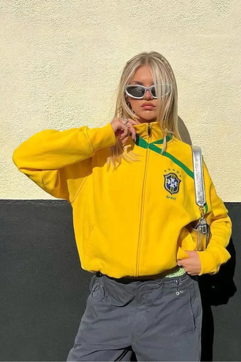 EFBUTİK Unisex Yellow Brasil Cardigan