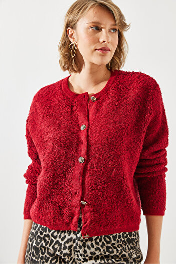 Bianco Lucci Towel Patterned Women's Cardigan - Buttoned