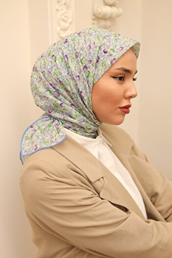 Silk Home Soft Cotton Carnation Patterned Scarf