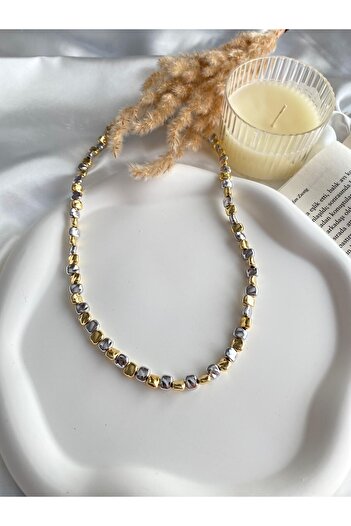 Galaxy Çakıl Taşı Kolye - Gold&Gümüş