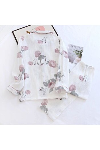 Global Organik Pamuk Müslin Kumaş Pijama Takımı