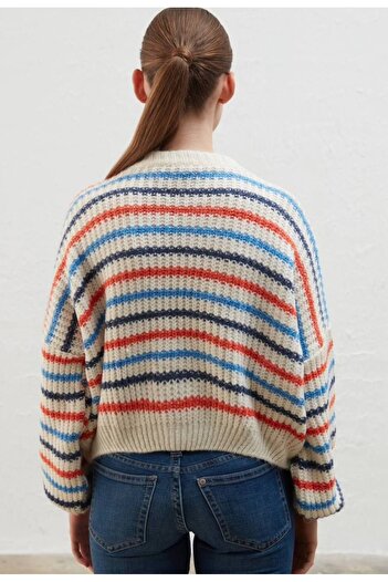 İLKCET MODA Light Loose Cut Colorful Sweater