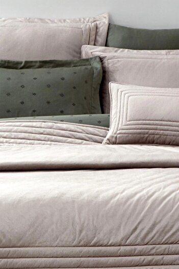 Ecocotton Feza Double Bed Cover Set 50% Cotton 50% Polyester Beige 240X260 Cm